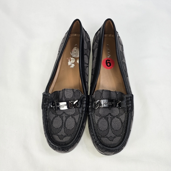 Coach Signature Print Black Loafers Shoes - Picture 2 of 4